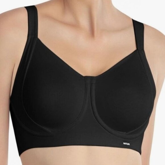 Natori Other - Natori NWOT Black Stretch Cotton Sports Bra Racerback, Max Support 34DD 34E